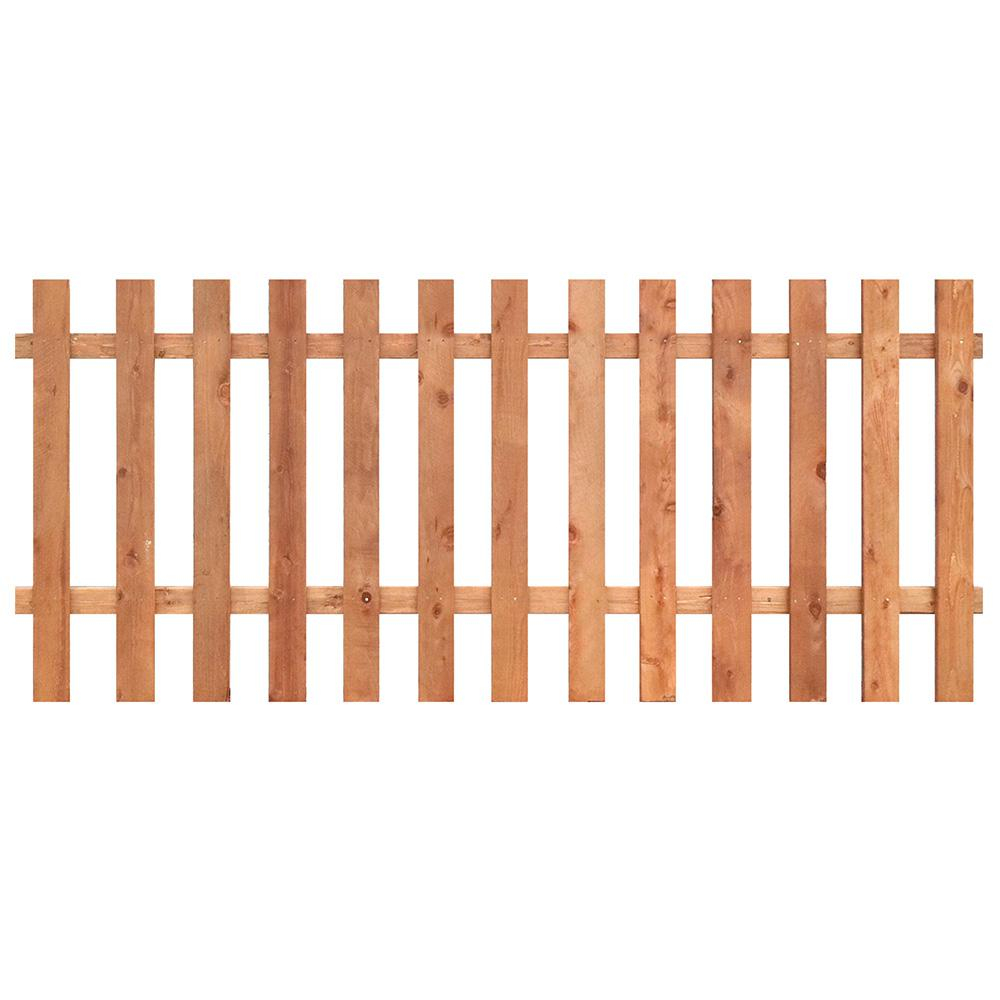 Outdoor Essentials 3 12 Ft X 8 Ft Western Red Cedar Spaced Picket for size 1000 X 1000