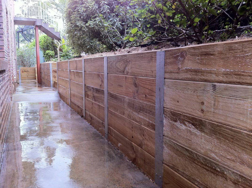 Outdoor Landscaping Timber Retaining Wall H Beam Timber Sleeper regarding sizing 1071 X 800