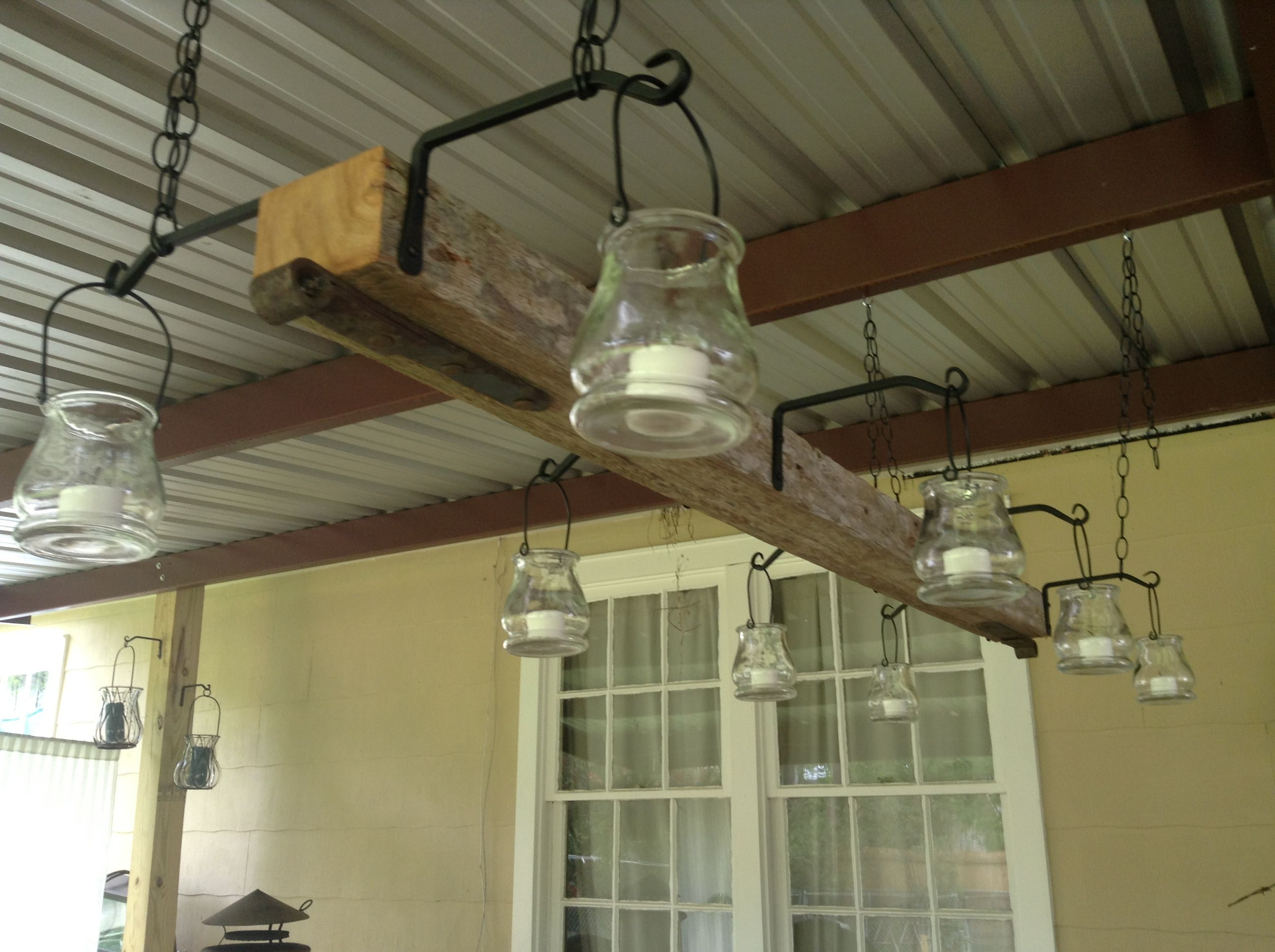 Outdoor Light Fixture We Made Using An Old Fence Post Plant Holders regarding sizing 2592 X 1936