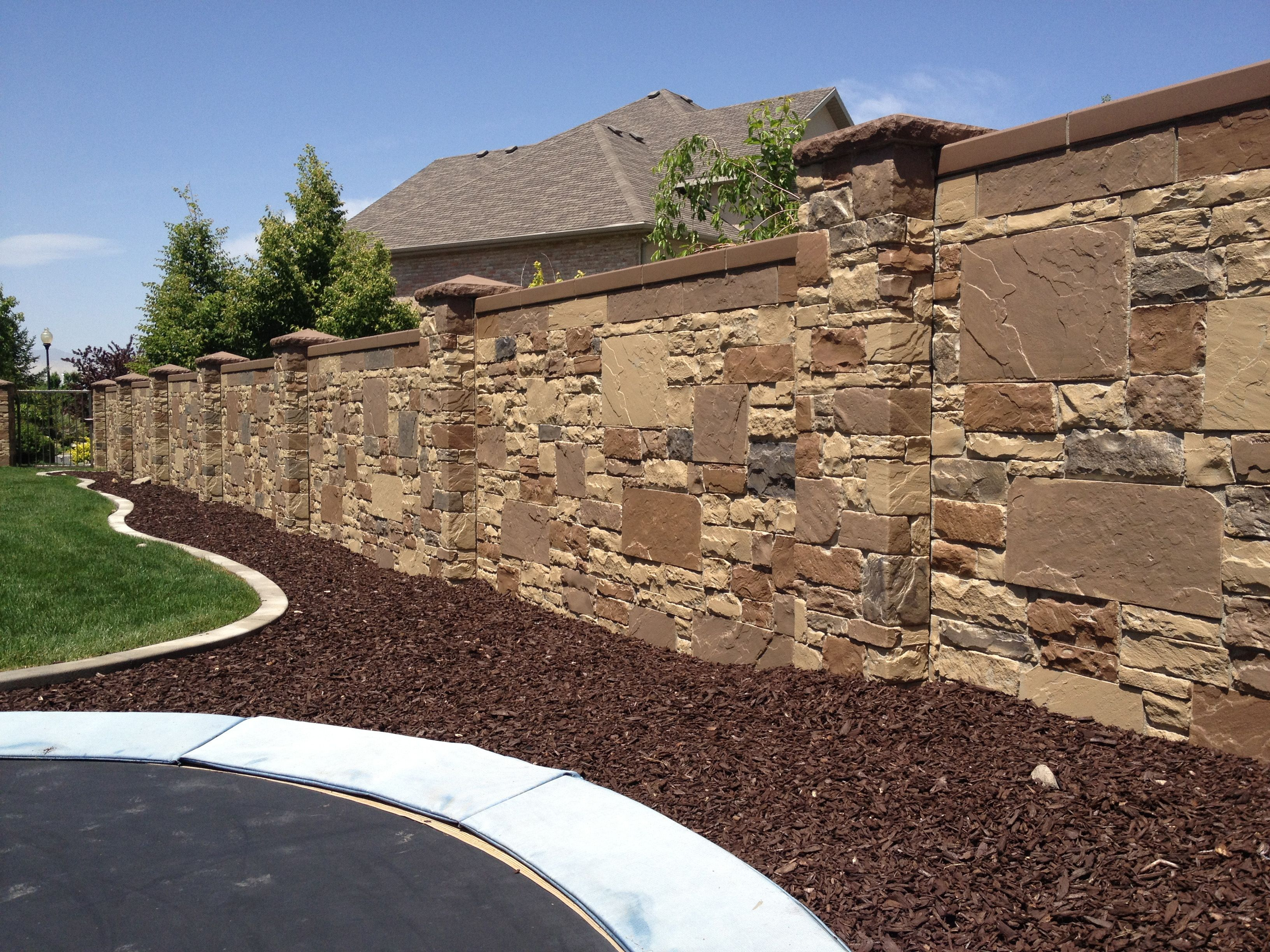 Privacy Fencing Concrete Walls With Realistic Stone Texture And for dimensions 3264 X 2448