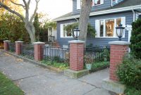 Red Brick And Wood Fence Fences Ideas with size 3008 X 2000