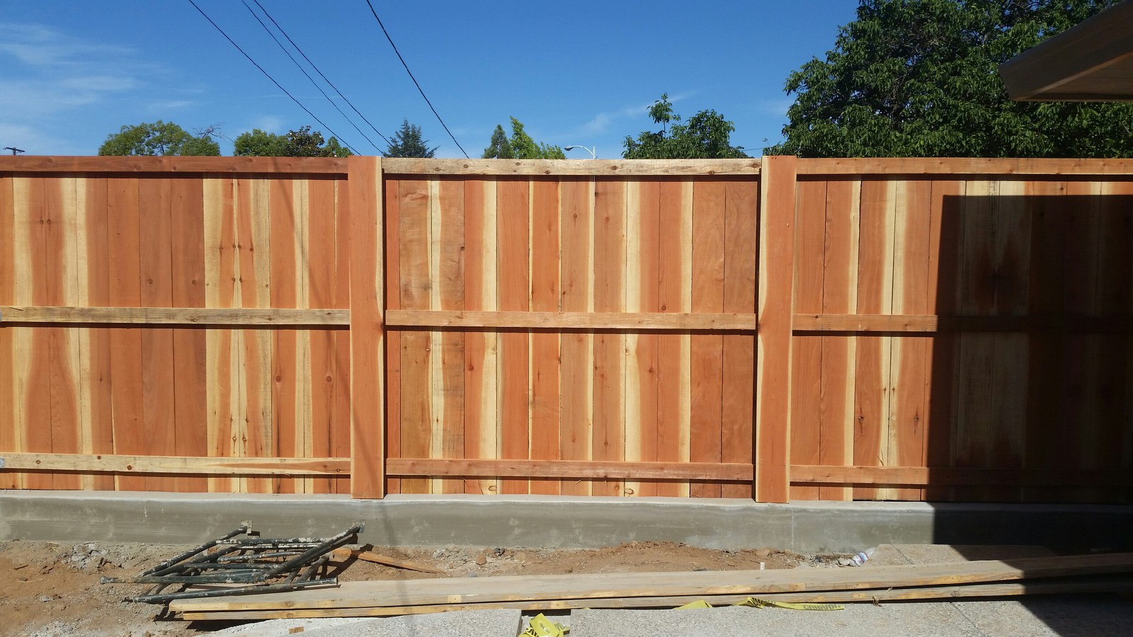 Redwood Fence With Covered Steel Posts On Concrete Footing pertaining to dimensions 1600 X 900