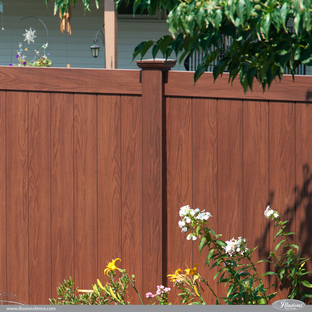 Rosewood Wood Grain Illusions Pvc Vinyl Privacy Fence Illusions with regard to measurements 1000 X 1000