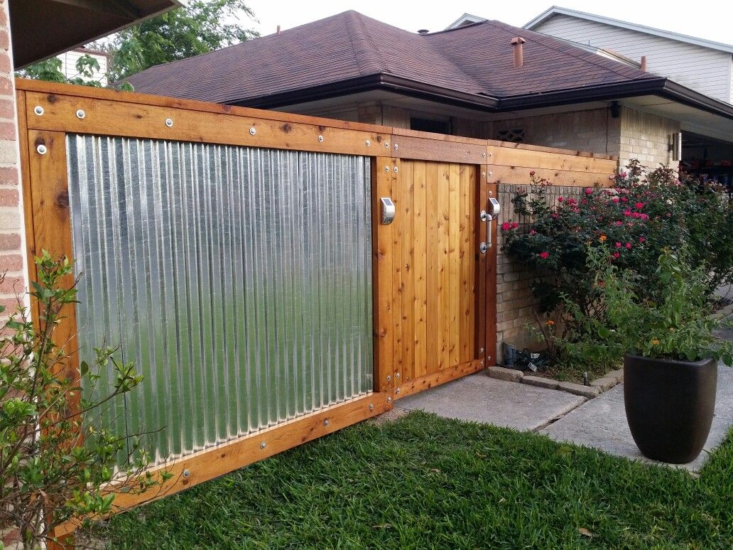 Rough Sawn Cedar Galvanized Corrugated Metal Fence Rough Sawn for measurements 1032 X 774