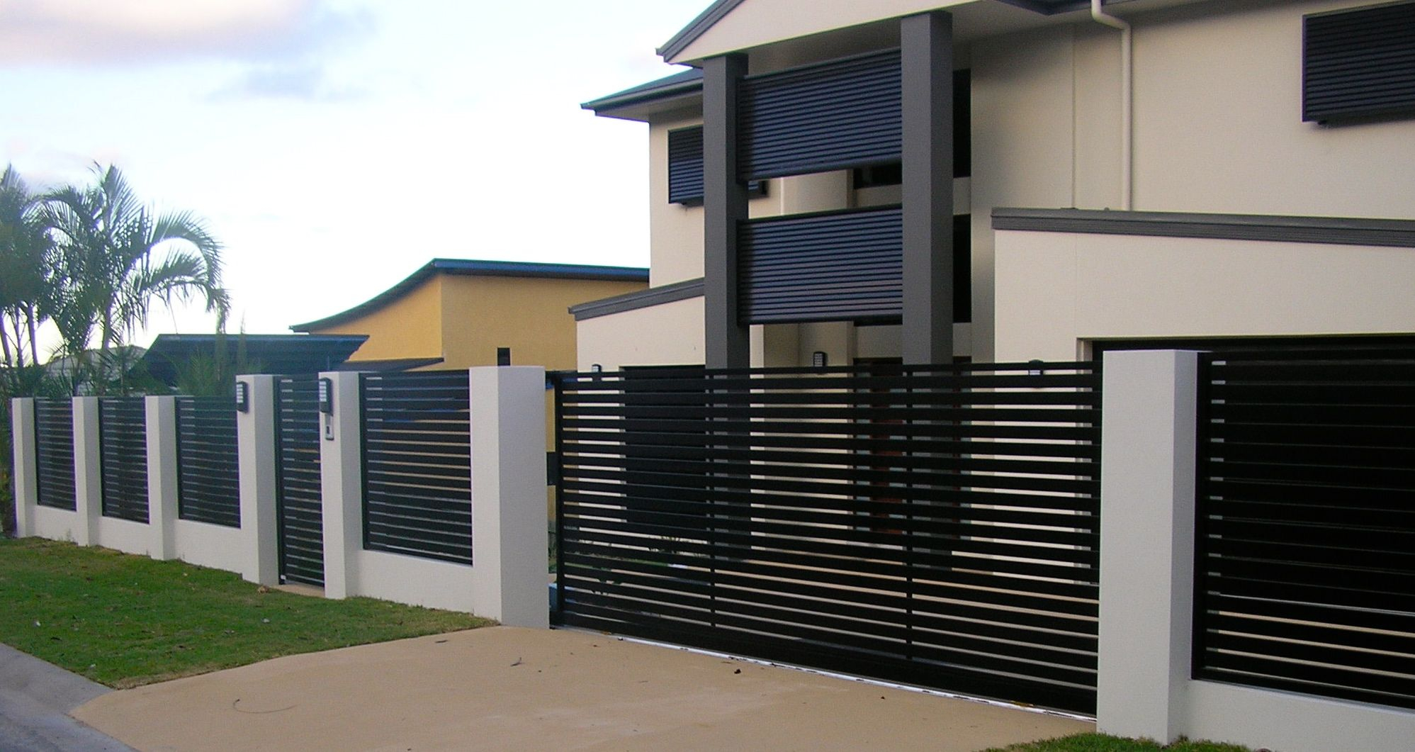 Sliding Gate Pedestrian Gate And Fence Panels Concrete Fence intended for dimensions 1997 X 1061