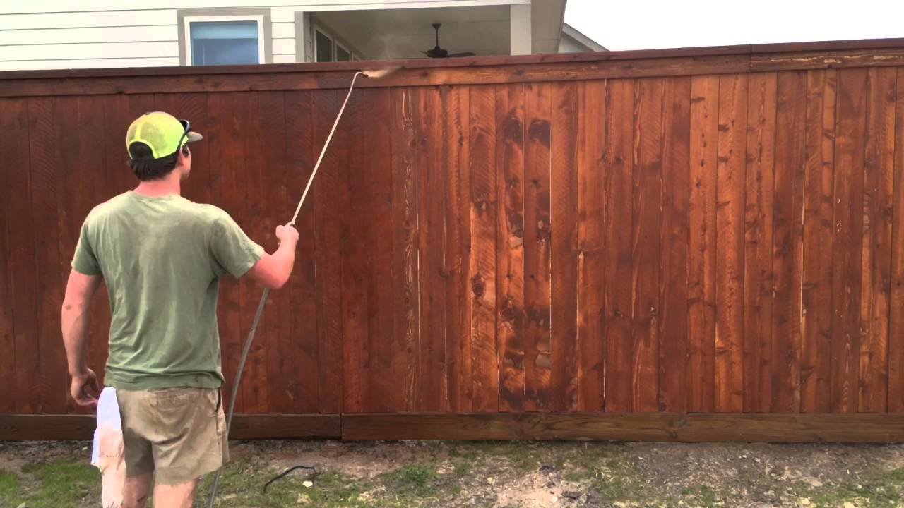 Staining A Cedar Fence With Bakers Gray Away Special Blend 2nd Coat intended for size 1280 X 720