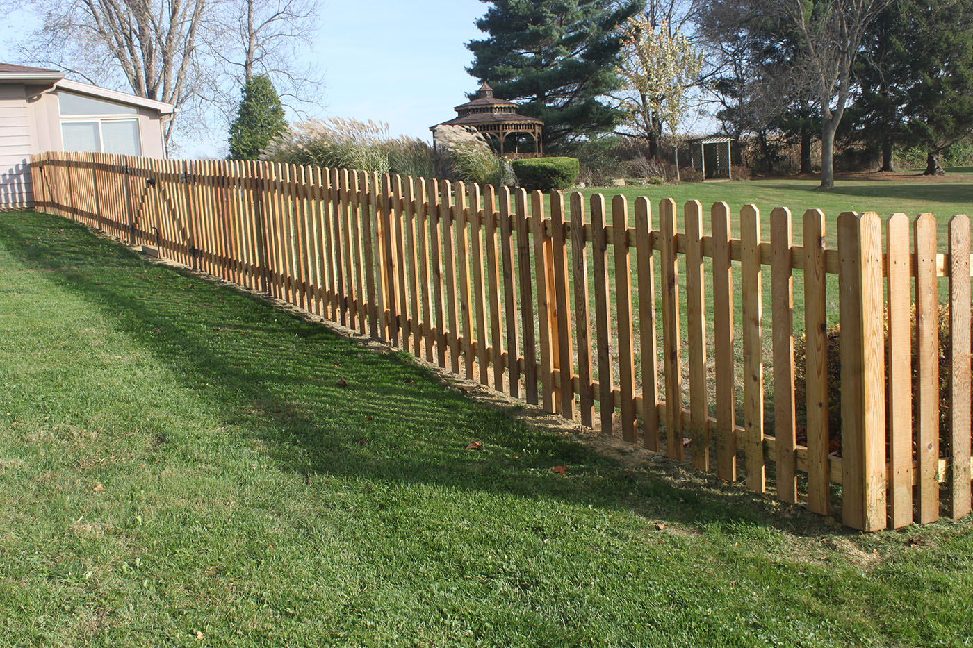 Strauss Fence Company Cedar Wood Picket Fence in measurements 1400 X 933