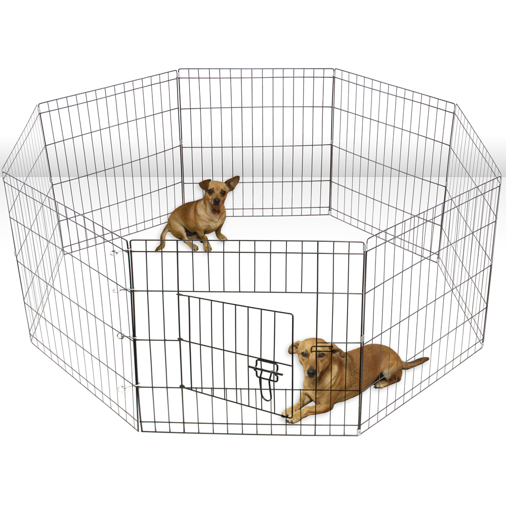 Tall Wire Fence Pet Dog Cat Folding Exercise Yard 8 Panel Metal Play inside proportions 1000 X 1000