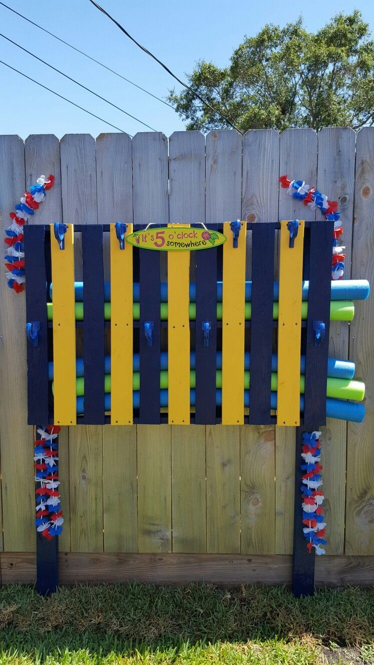 Towelpool Noodle Holder Made From A Wooden Palletmy Hub Made throughout proportions 747 X 1328