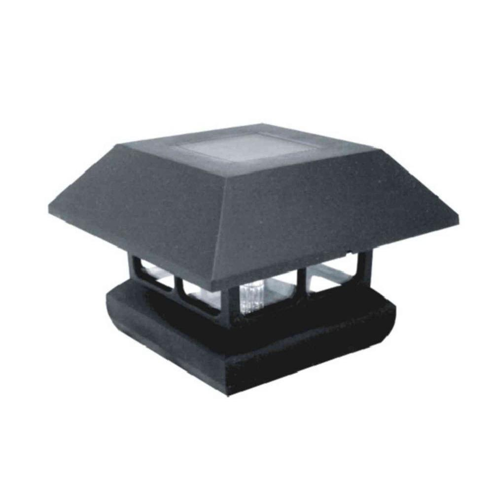 Veranda 4 In X 4 In Black Plastic Solar Powered Post Cap 4 Pack regarding proportions 1000 X 1000