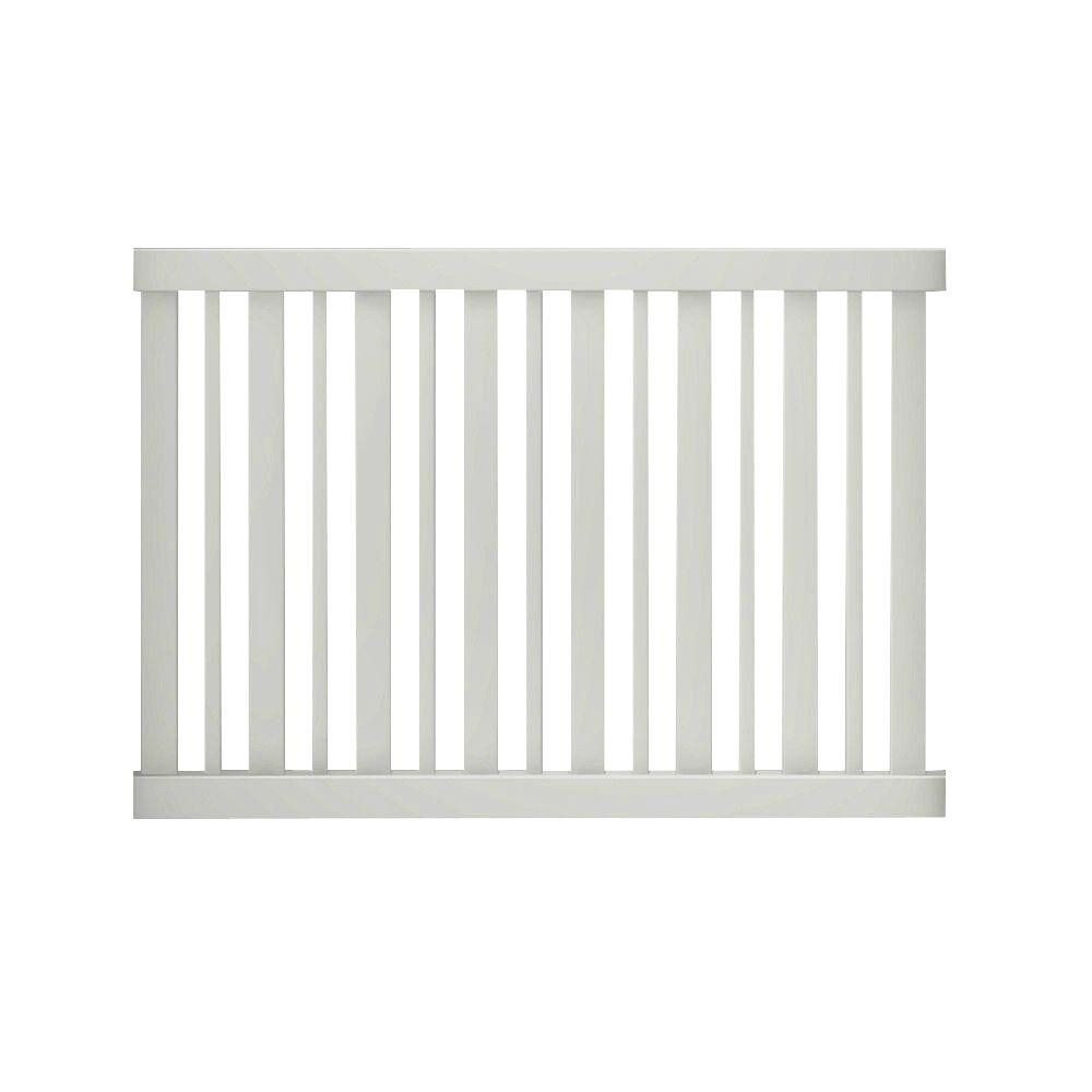 Veranda Pro Series 4 Ft H X 6 Ft W White Vinyl Lafayette Spaced for measurements 1000 X 1000