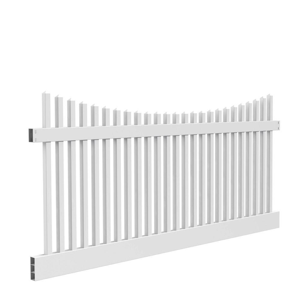 Veranda Yukon Scallop 4 Ft H X 8 Ft W White Vinyl Un Assembled intended for sizing 1000 X 1000