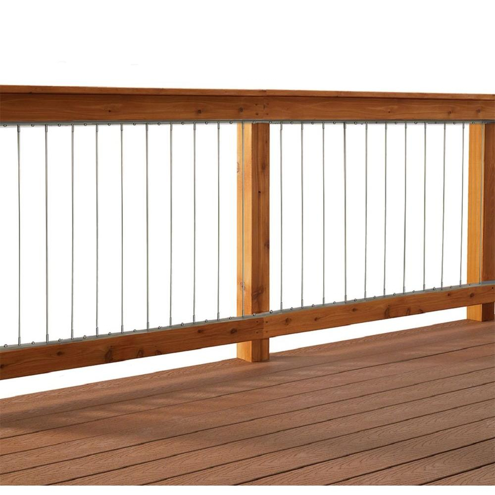 Vertical Stainless Steel Cable Railing Kit For 42 In High Railings pertaining to proportions 1000 X 1000