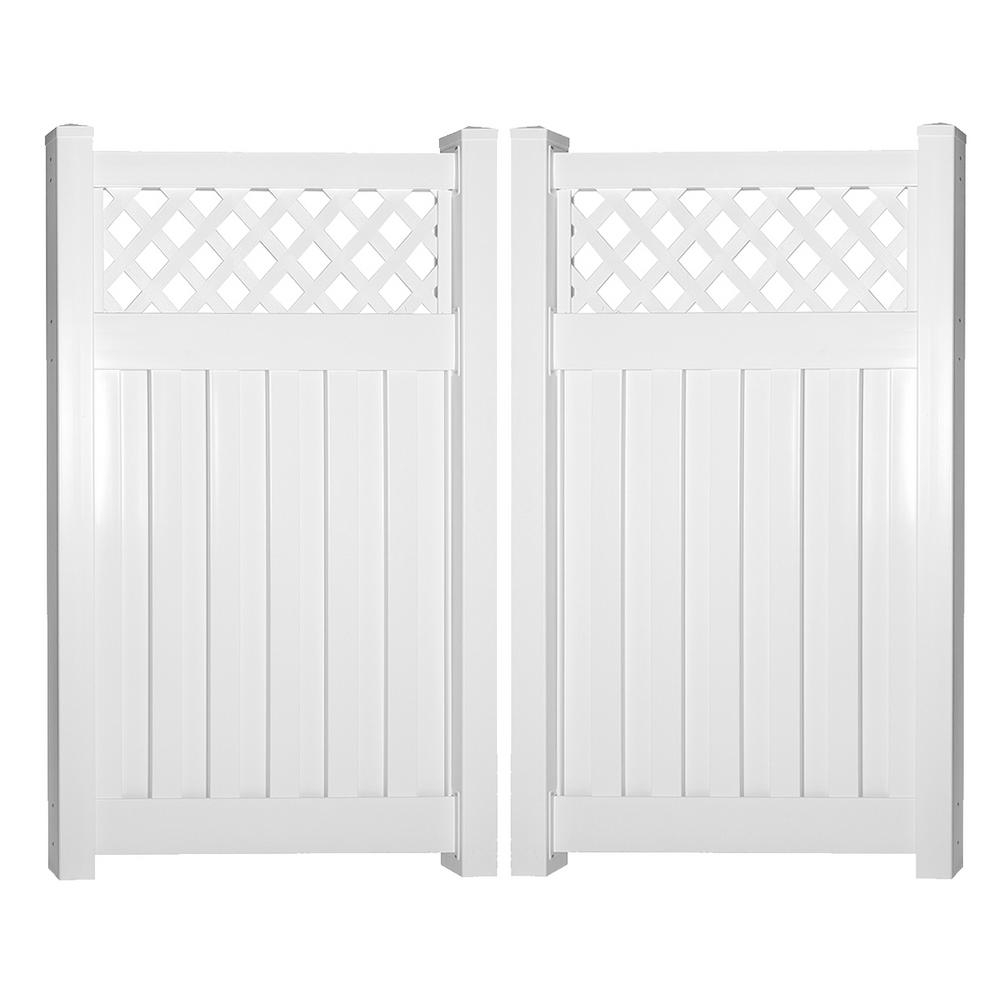 Weatherables Clearwater 8 Ft W X 5 Ft H White Vinyl Privacy Double pertaining to proportions 1000 X 1000