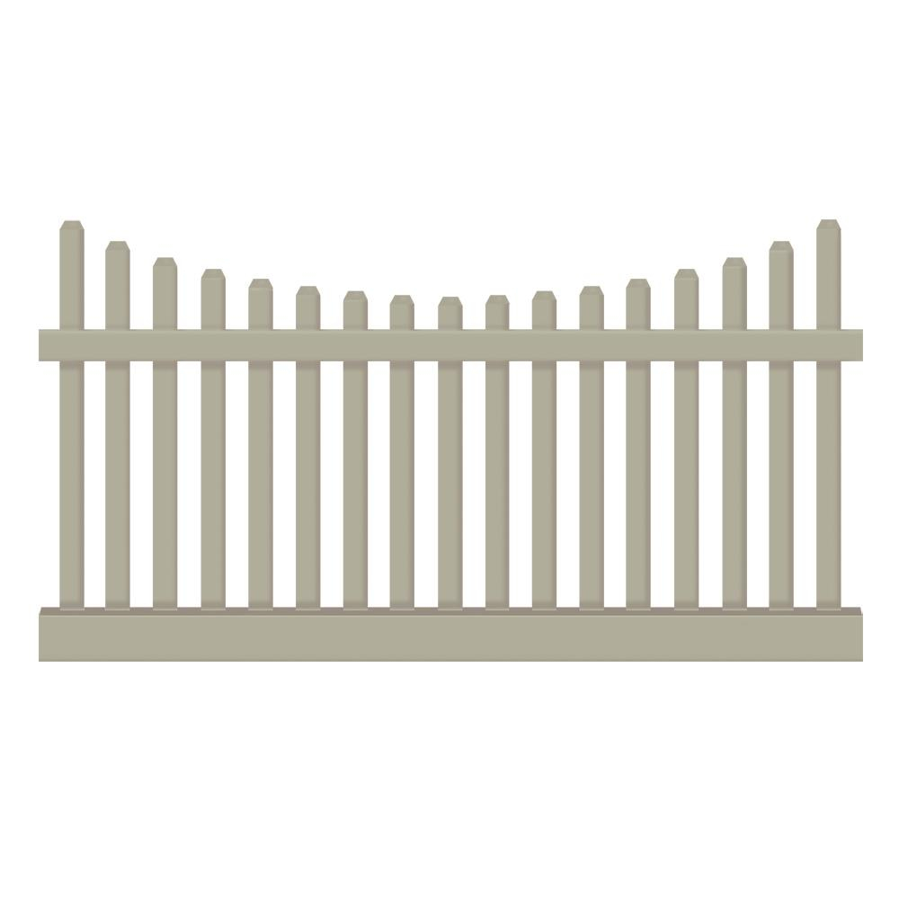 Weatherables Hampshire 3 Ft H X 8 Ft W Khaki Vinyl Picket Fence for proportions 1000 X 1000