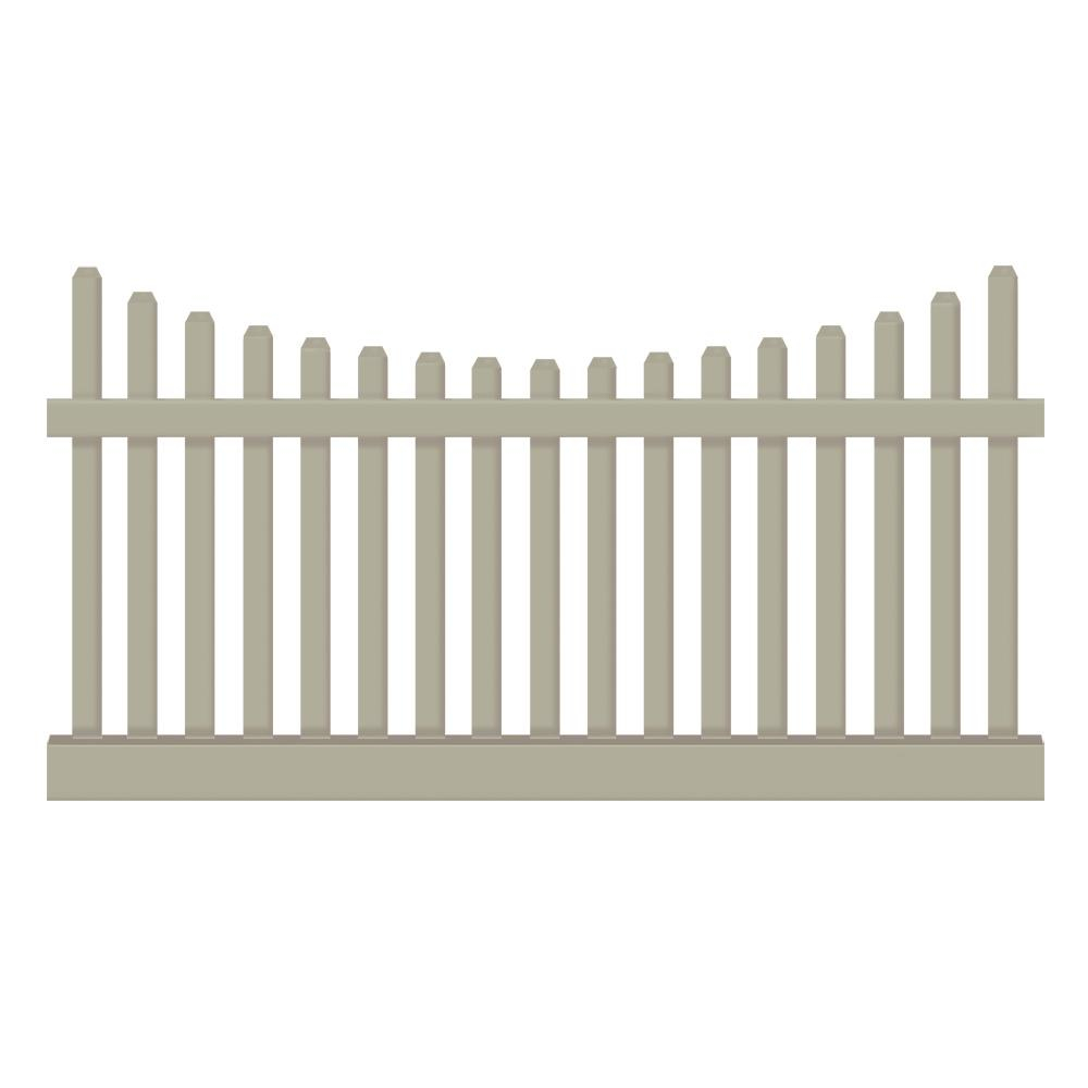 Weatherables Hampshire 3 Ft H X 8 Ft W Khaki Vinyl Picket Fence with regard to measurements 1000 X 1000