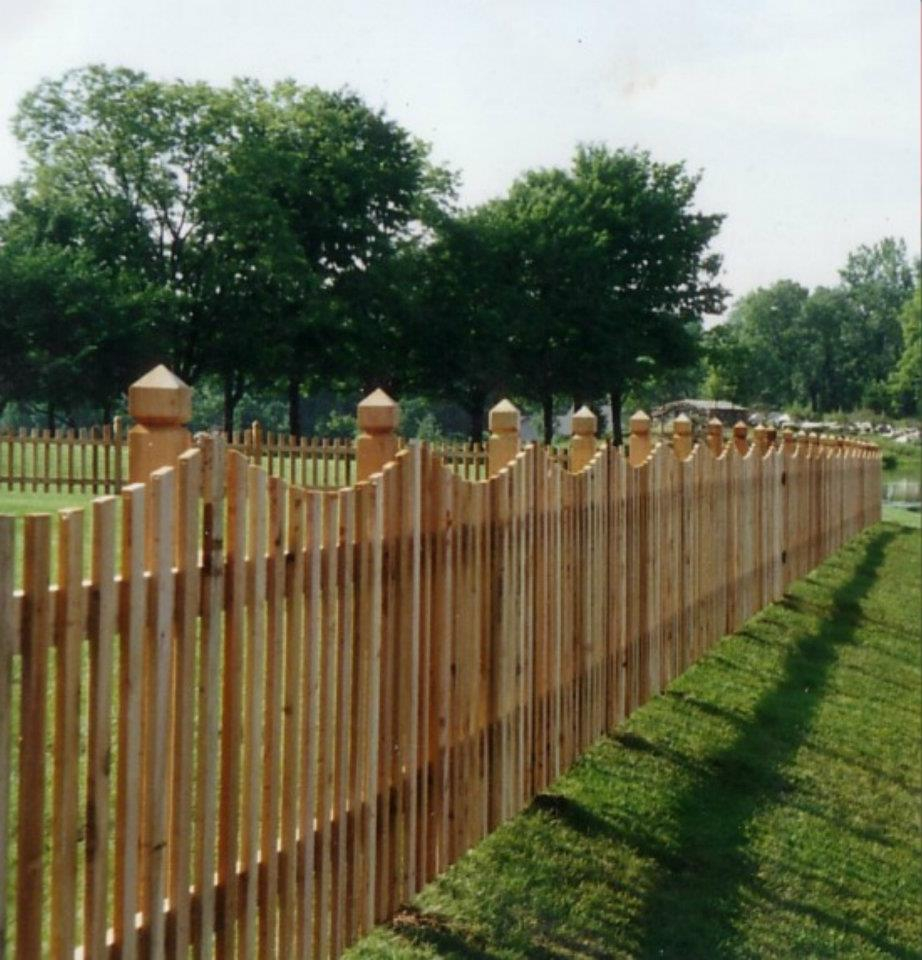 White Cedar Custom Scalloped Spaced Picket Fence With Hunterton inside measurements 922 X 960