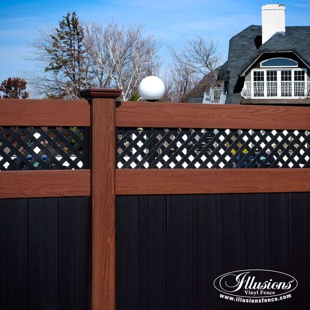 Wood And Black Pvc Fence Archives Illusions Vinyl Fence with proportions 1000 X 1000