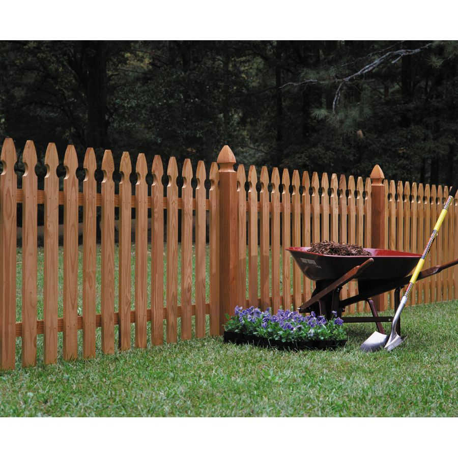 Wood Fencing 42 X 8 Premium Cedar Gothic Picket Fence Panel in sizing 900 X 900