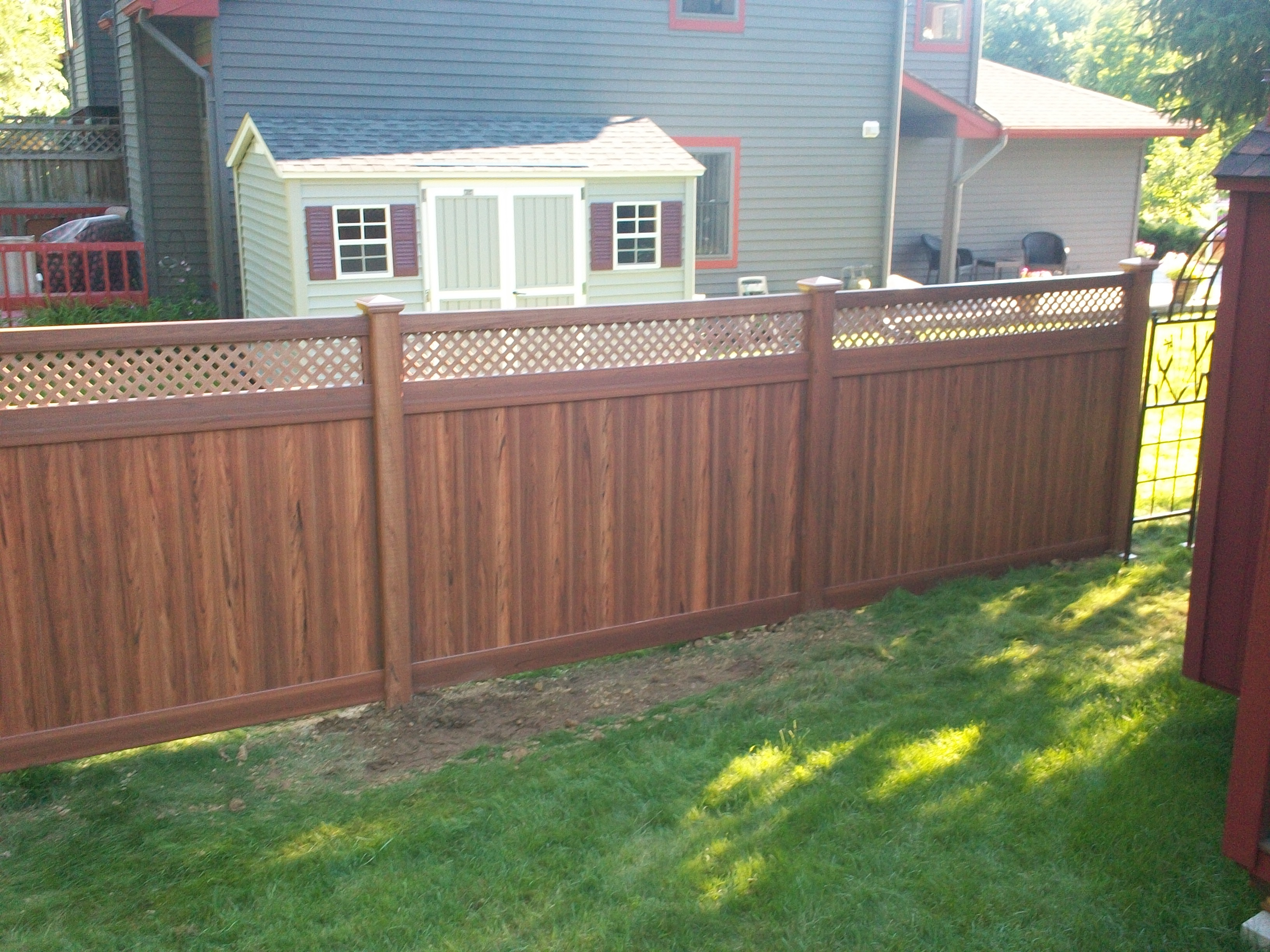 Wood Grain Vinyl Fence Haley Bros Inc Schenectady Ny inside dimensions 3264 X 2448