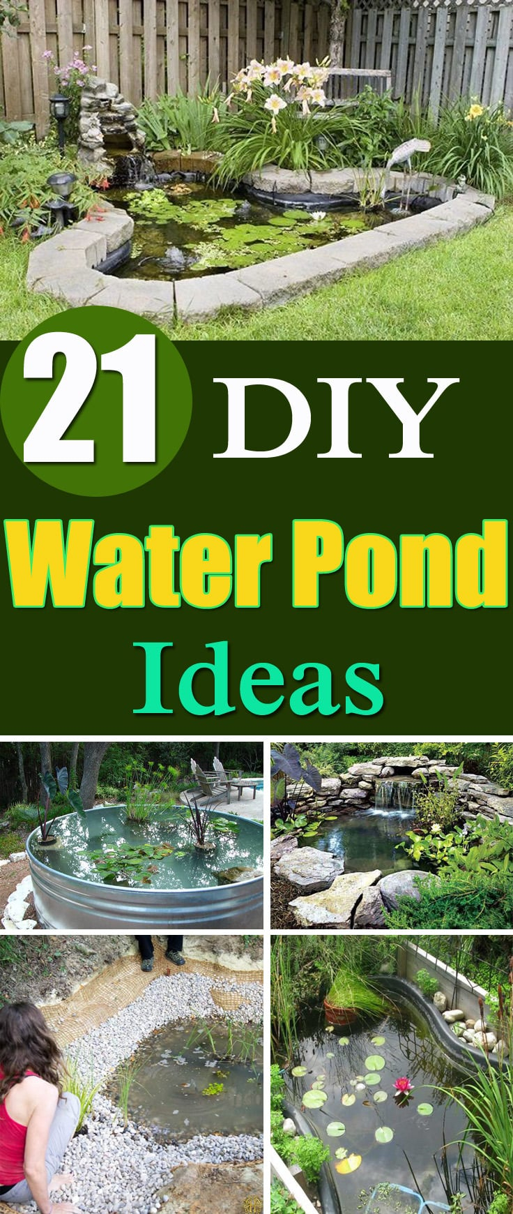 21 Diy Water Pond Ideas Diy Water Gardens For Backyards regarding proportions 736 X 1740