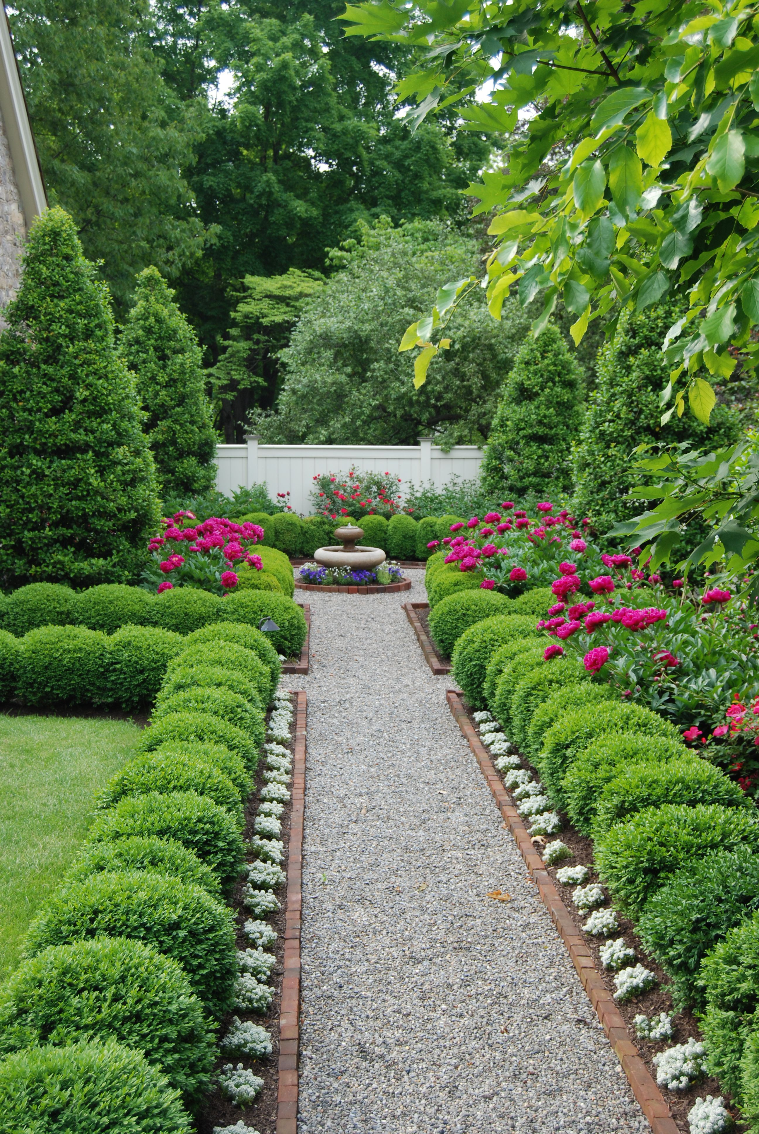 Boxwoods Galore In Our Courtyard Outdoor Ideas Beautiful with regard to dimensions 2592 X 3872