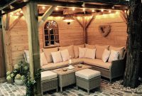 Homemade Wooden Gazebo Cobbles Garden Lights Outdoor Sofa with size 3024 X 4032