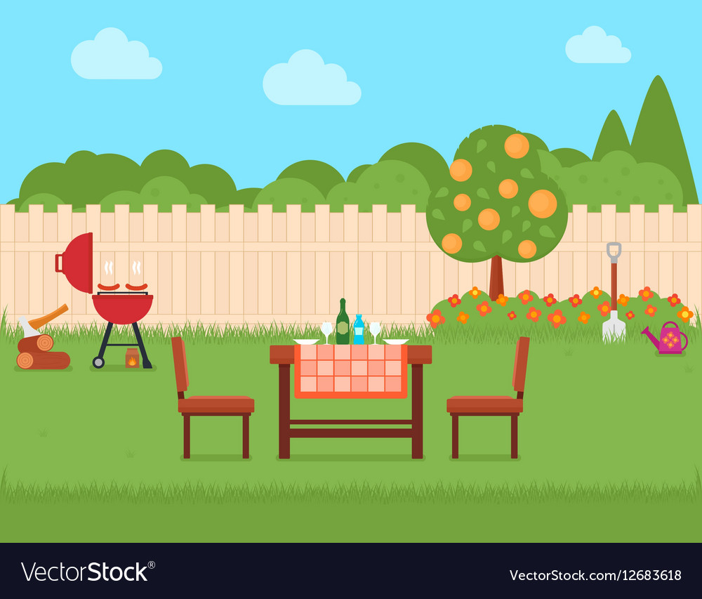 House Backyard With Grill And Garden within size 1000 X 853