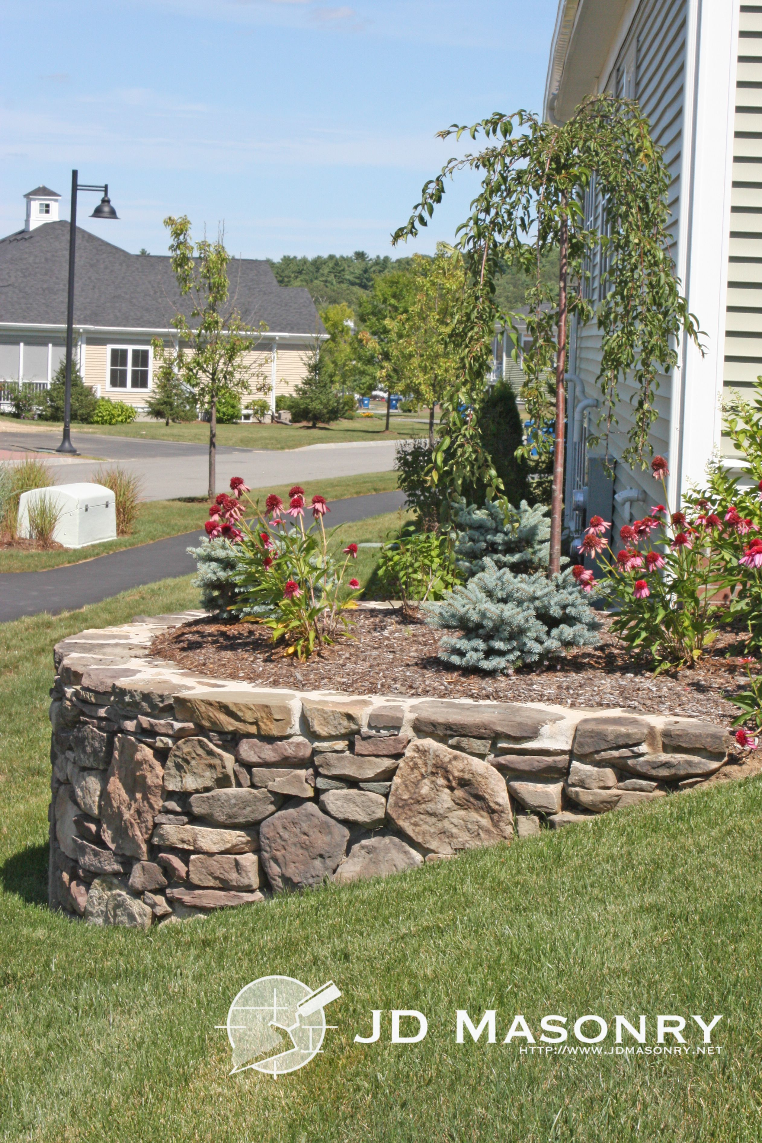 Jd Masonry Stone Retaining Wall With Flower Bed Garden in size 2524 X 3786