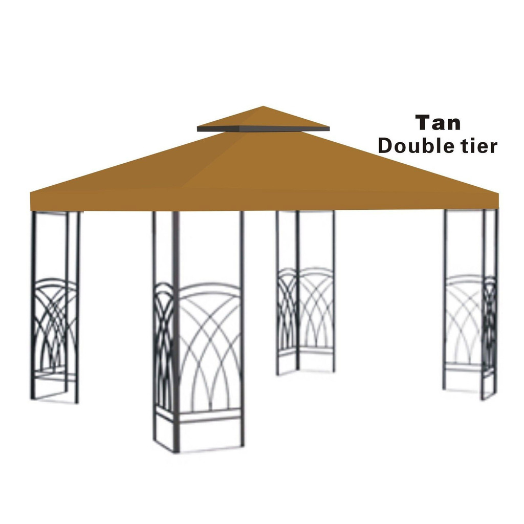 10x10 Replacement Canopy Top Patio Pavilion Gazebo Sunshade Polyester Cover Double Tier Walmart in sizing 1024 X 1024