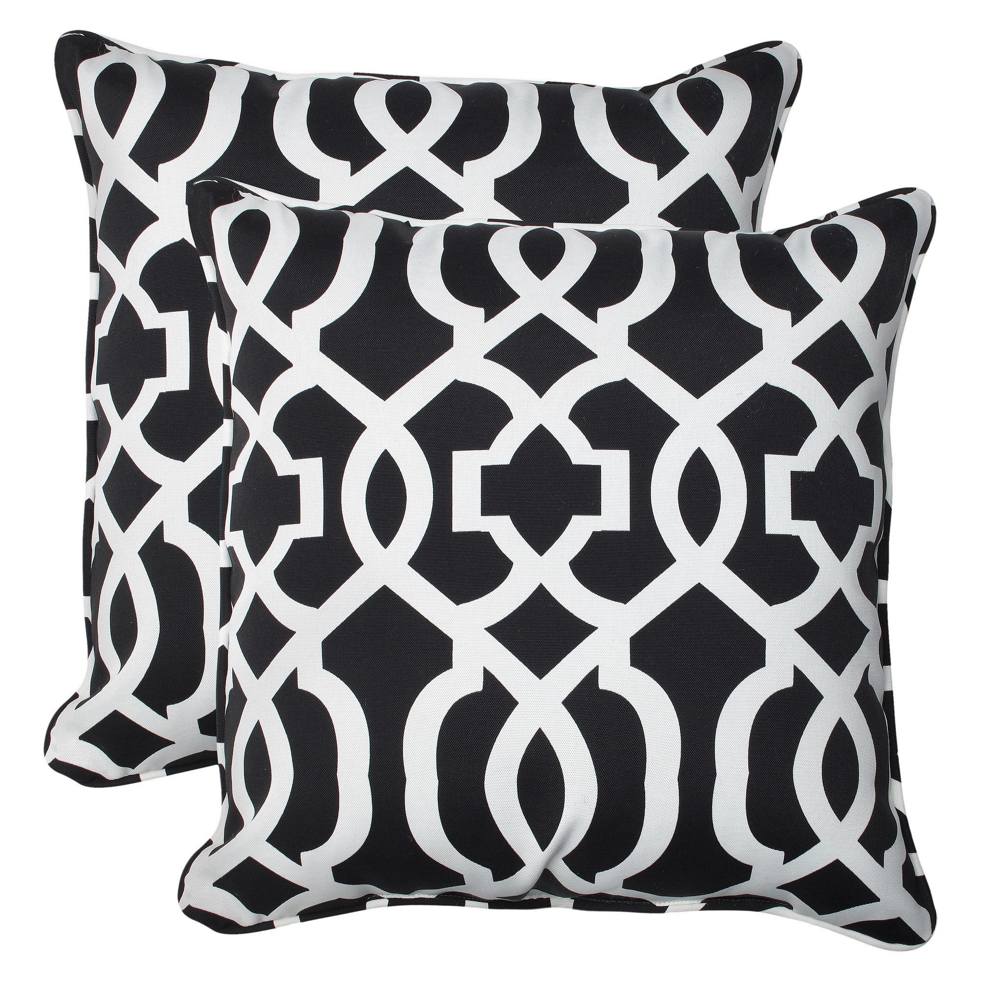 2pc Square Outdoor Decorative Throw Pillow Set Blackwhite within proportions 2000 X 2000