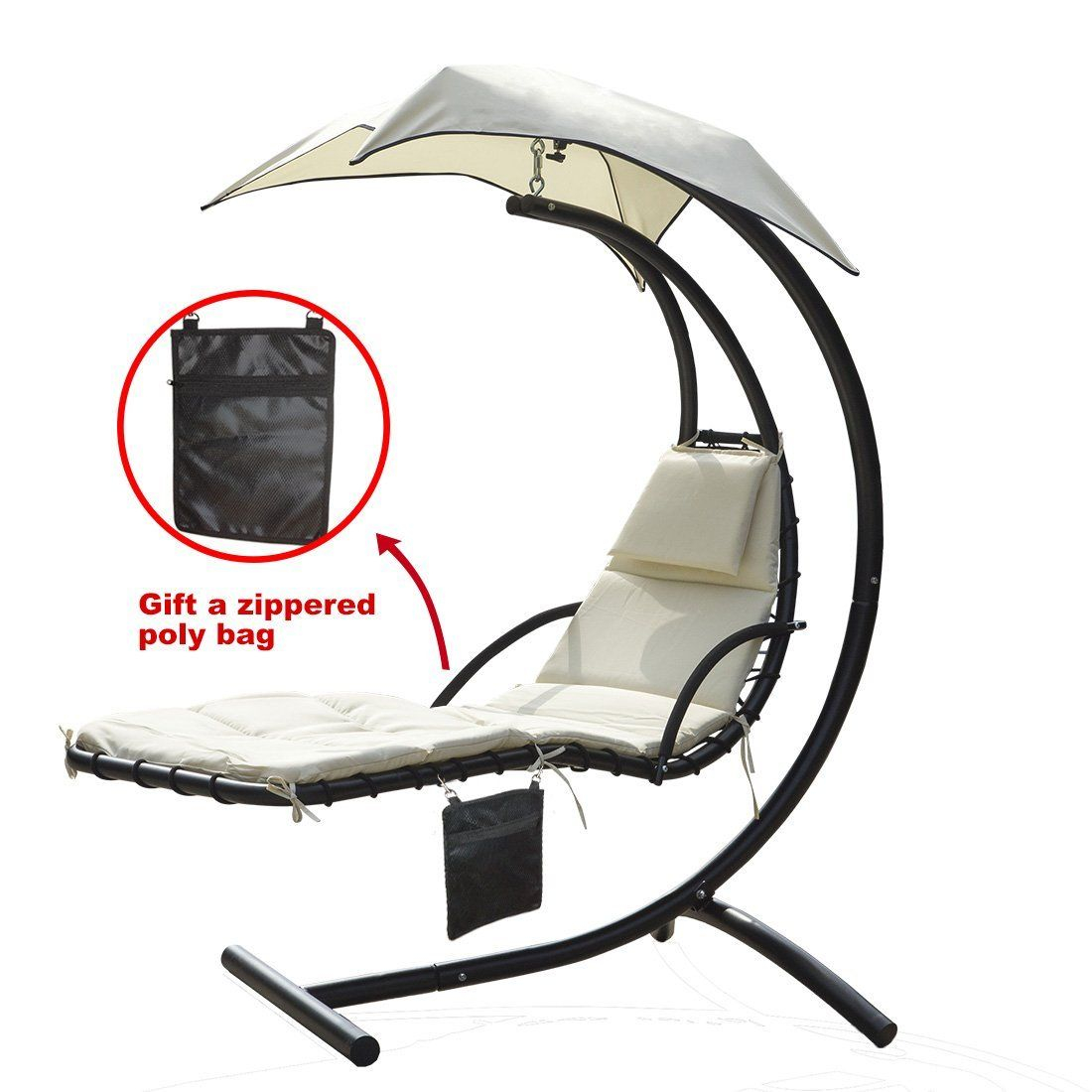 300lbs Max Weight Capacity Hanging Chaise Lounger Chair With for proportions 1100 X 1100