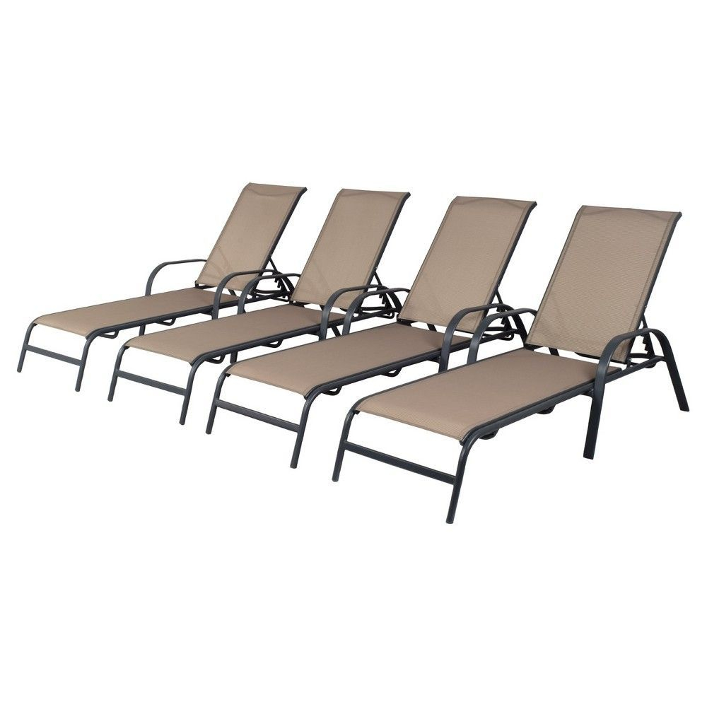 4 Pack Stack Sling Patio Lounge Chair Tan Room Essentials intended for sizing 1000 X 1000