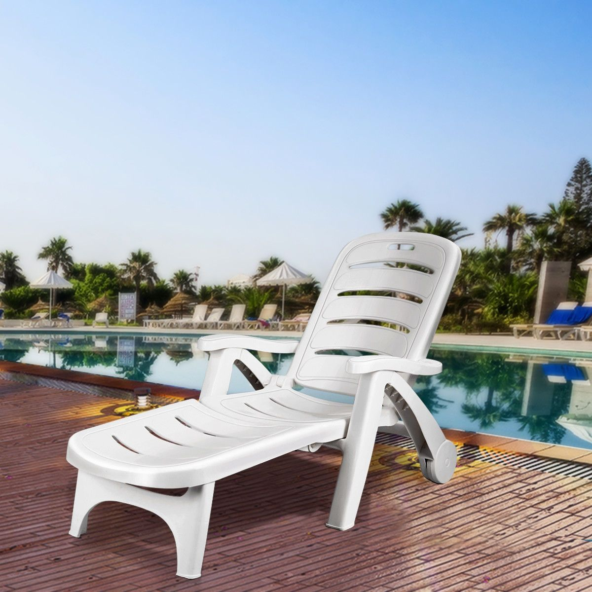 5 Position Adjustable Patio Recliner Chair With Wheels In pertaining to dimensions 1200 X 1200