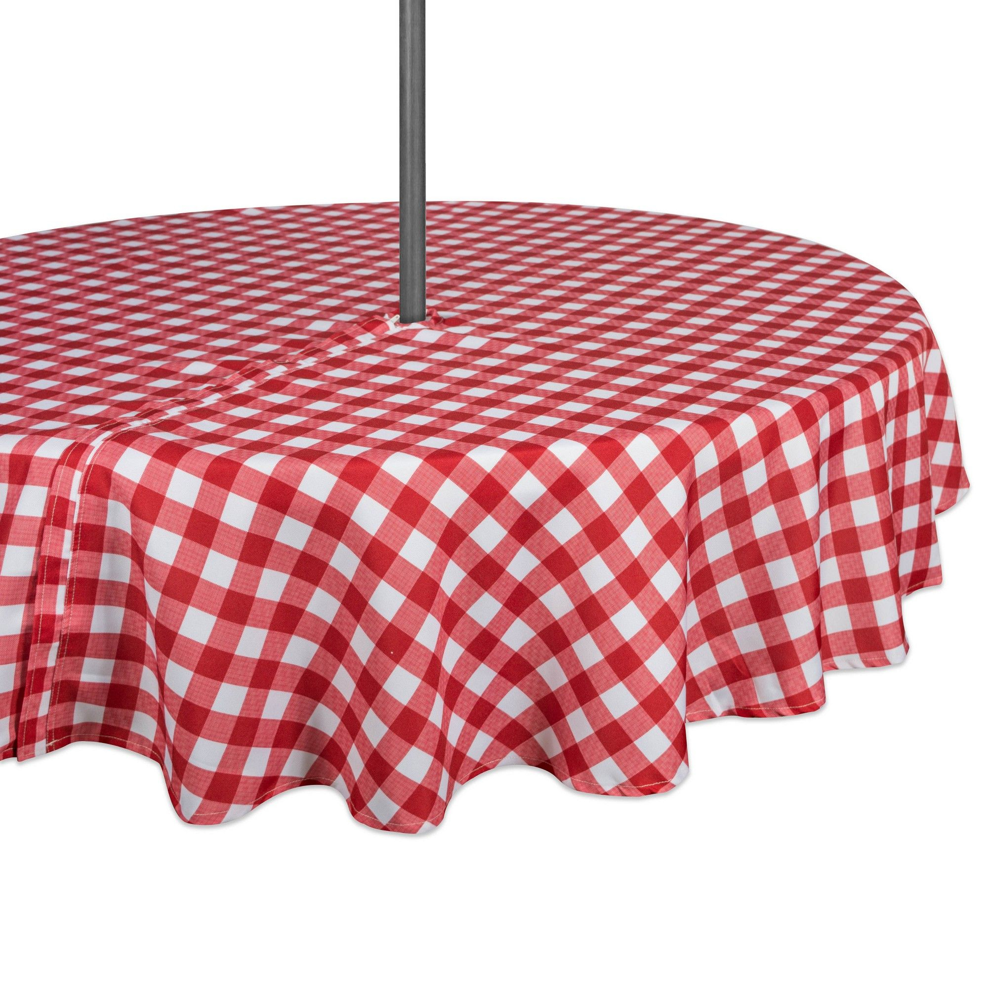 60r Check Outdoor Tablecloth With Zipper Redwhite Design for dimensions 2000 X 2000