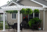 8 X 12 Vinyl 2 Beam Pergola Shown With Wall Mounted Kit No with size 1800 X 1416