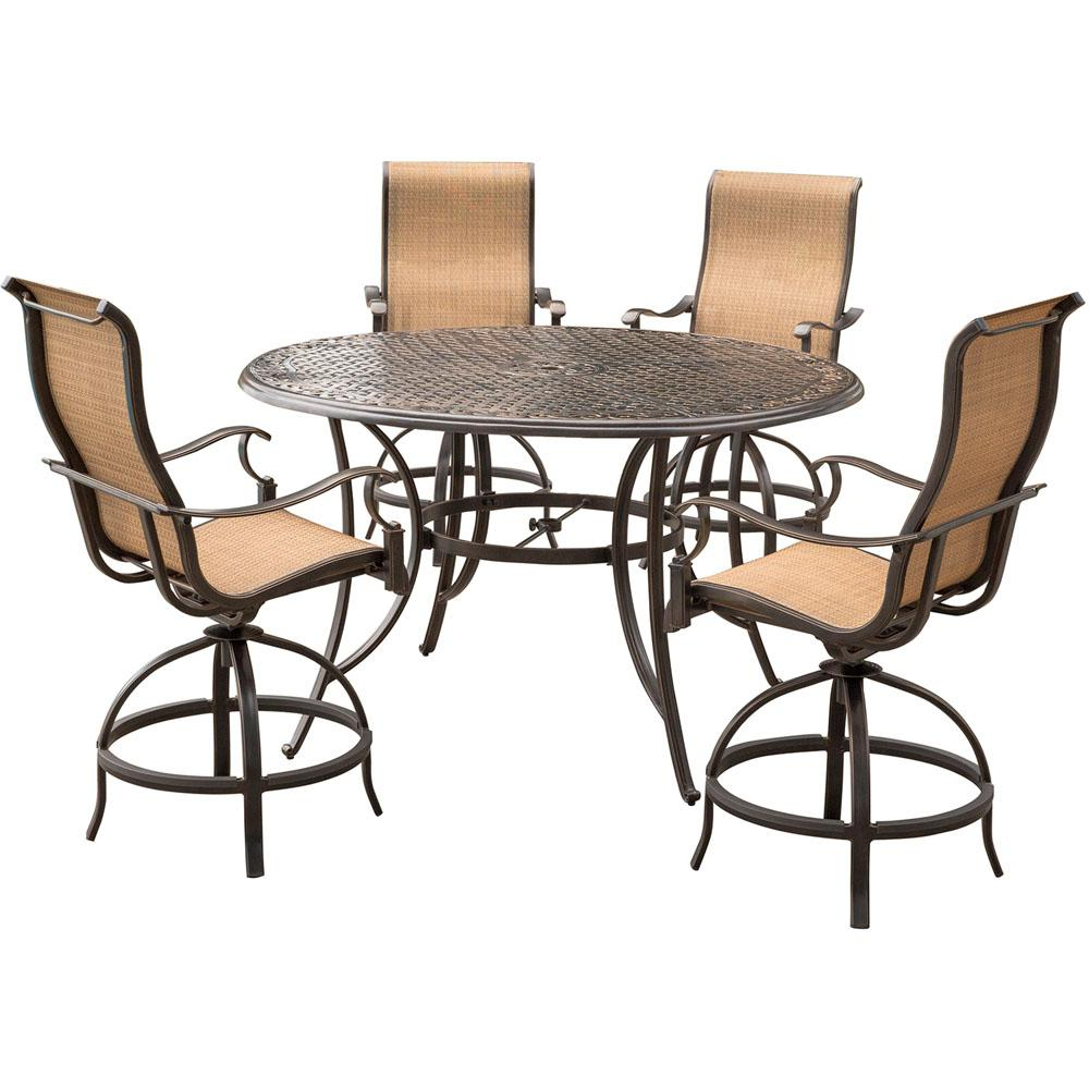 Agio Somerset 5 Piece Aluminum Round Outdoor Bar Height intended for proportions 1000 X 1000