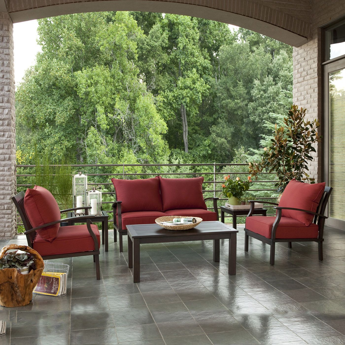 Allen Roth Gatewood 4 Piece Outdoor Conversation Set with regard to sizing 1400 X 1400