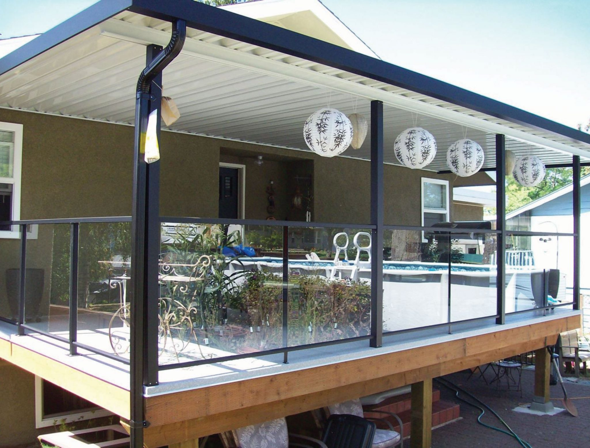 Aluminum Patio Covered Small Covers Castle Deck Products throughout proportions 2048 X 1553