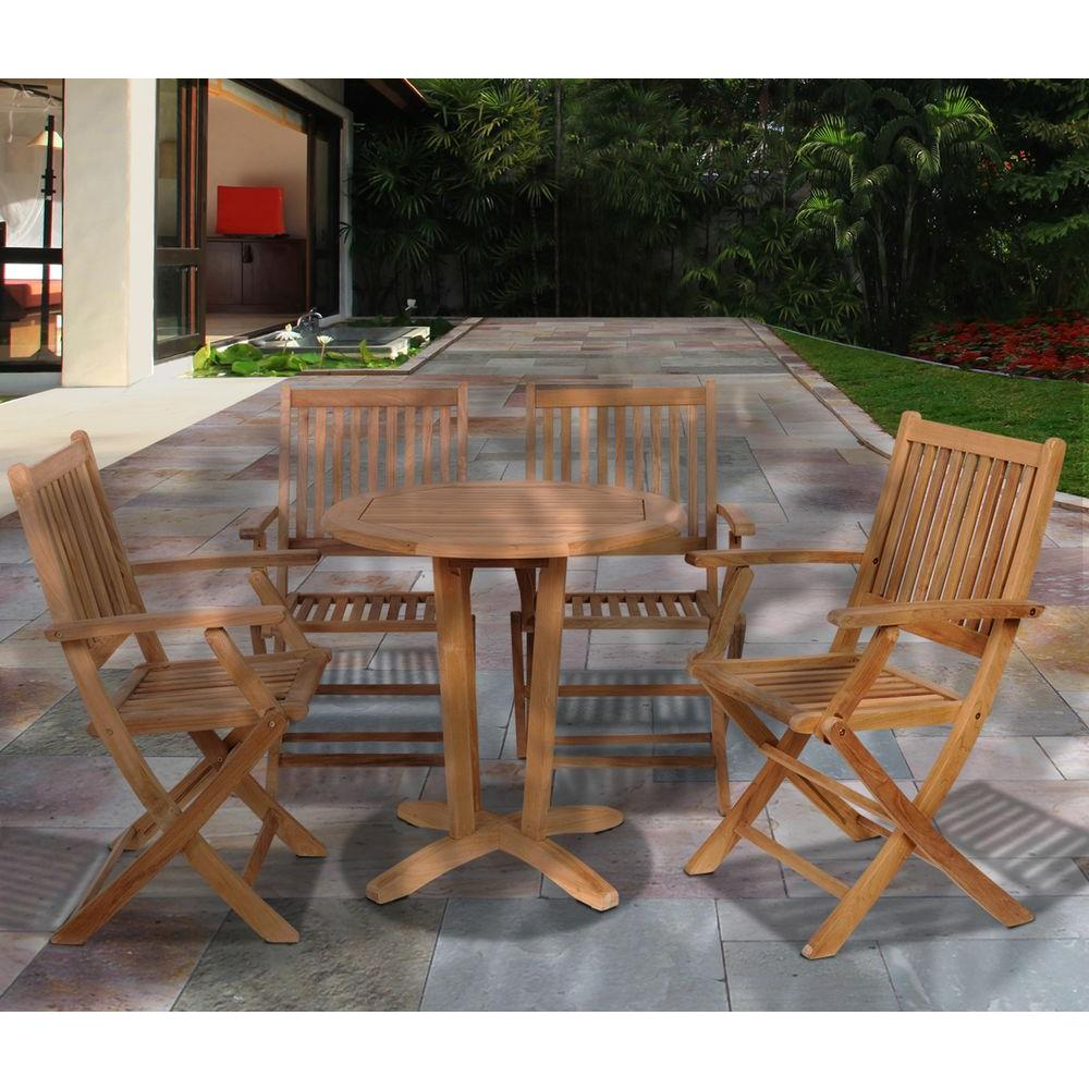 Amazonia Kansas Teak 5 Piece Patio Dining Set regarding proportions 1000 X 1000