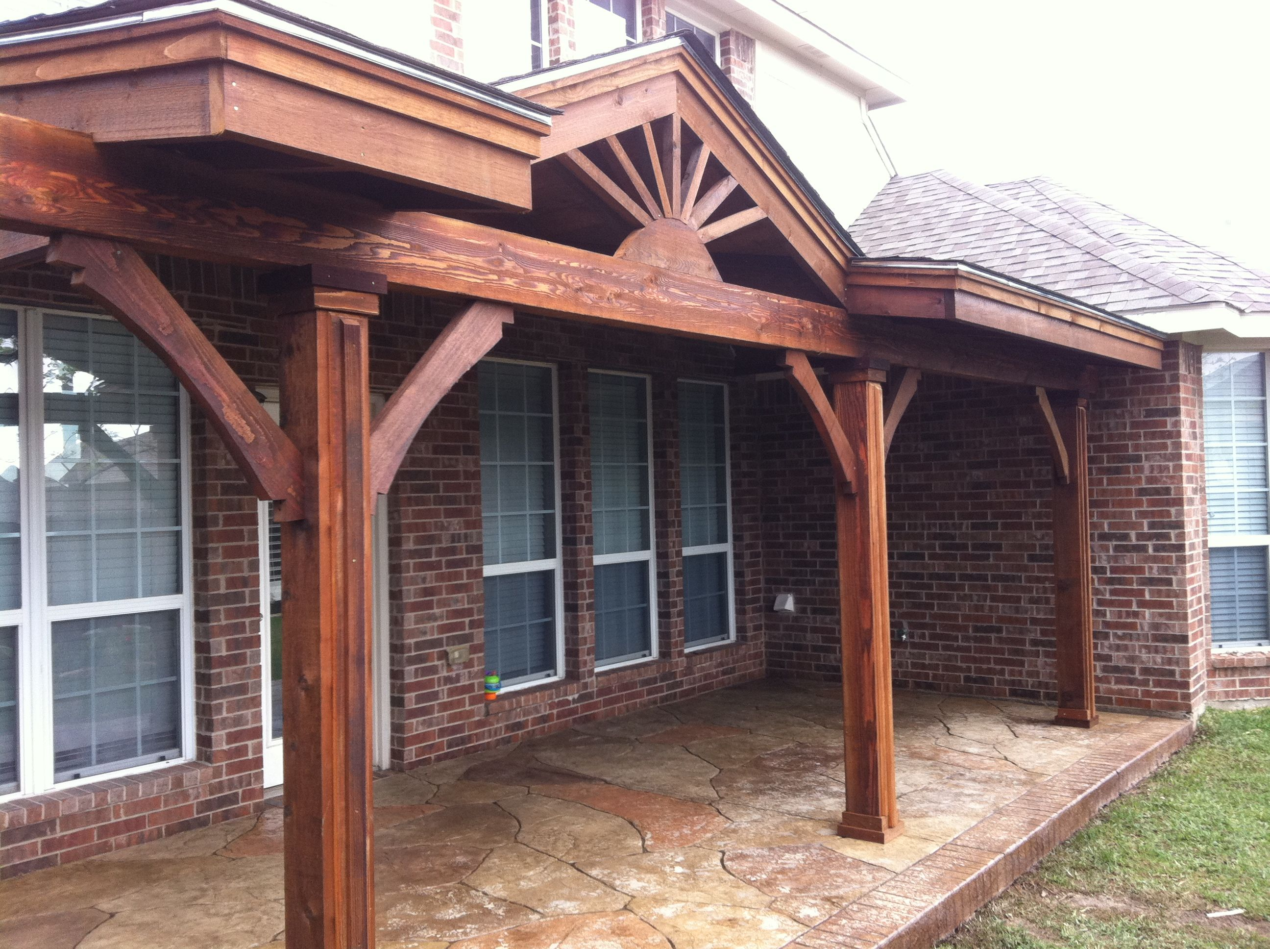 Another Mini Gable Patio Cover With Stamped Concrete Patio with dimensions 2592 X 1936