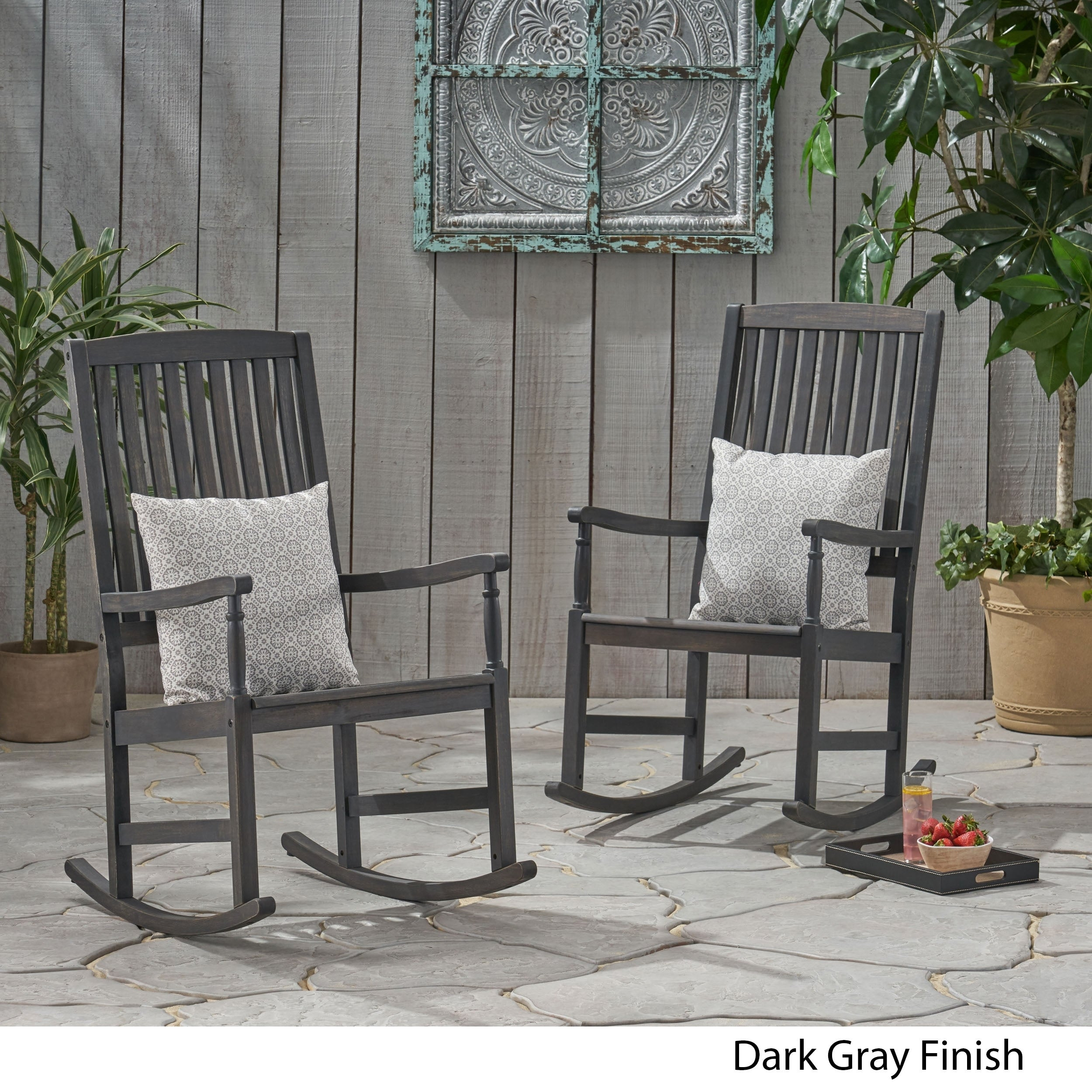 Arcadia Outdoor Acacia Wood Rocking Chairs Set Of 2 Christopher Knight Home throughout dimensions 2500 X 2500