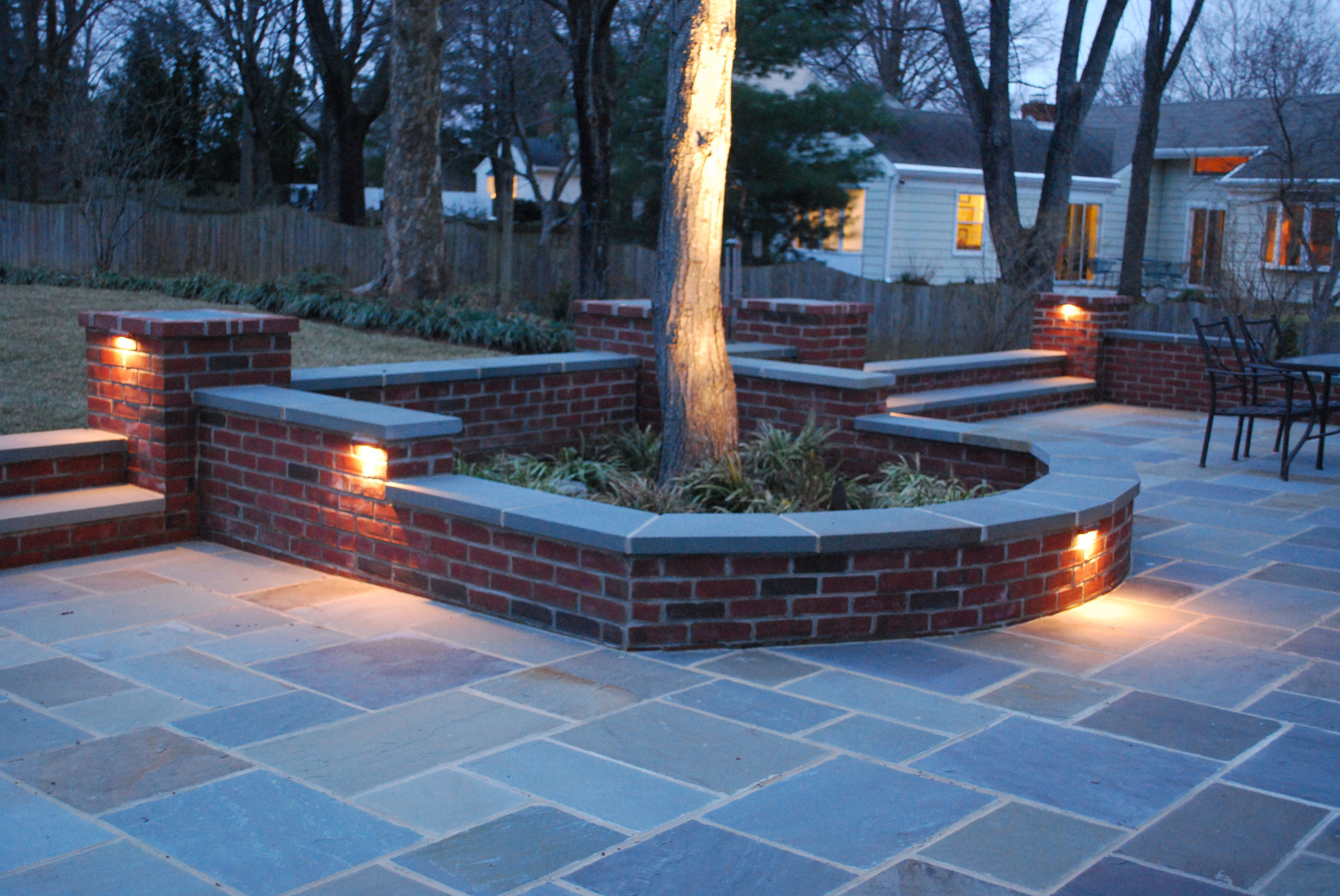 Around Tree Landscaping Outdoor Bluestone Patio Brick inside proportions 3872 X 2592