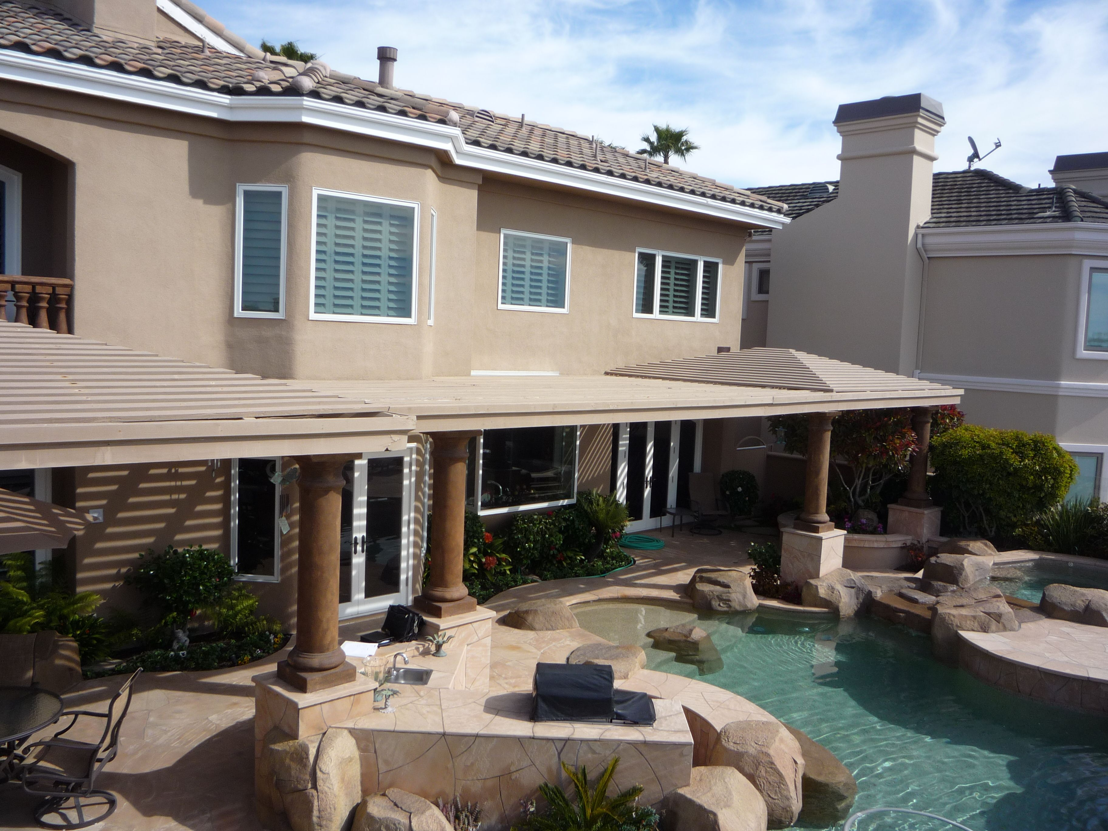 Backyard Patio Cover Socal Oc Architecture Remodel Pool inside sizing 3648 X 2736
