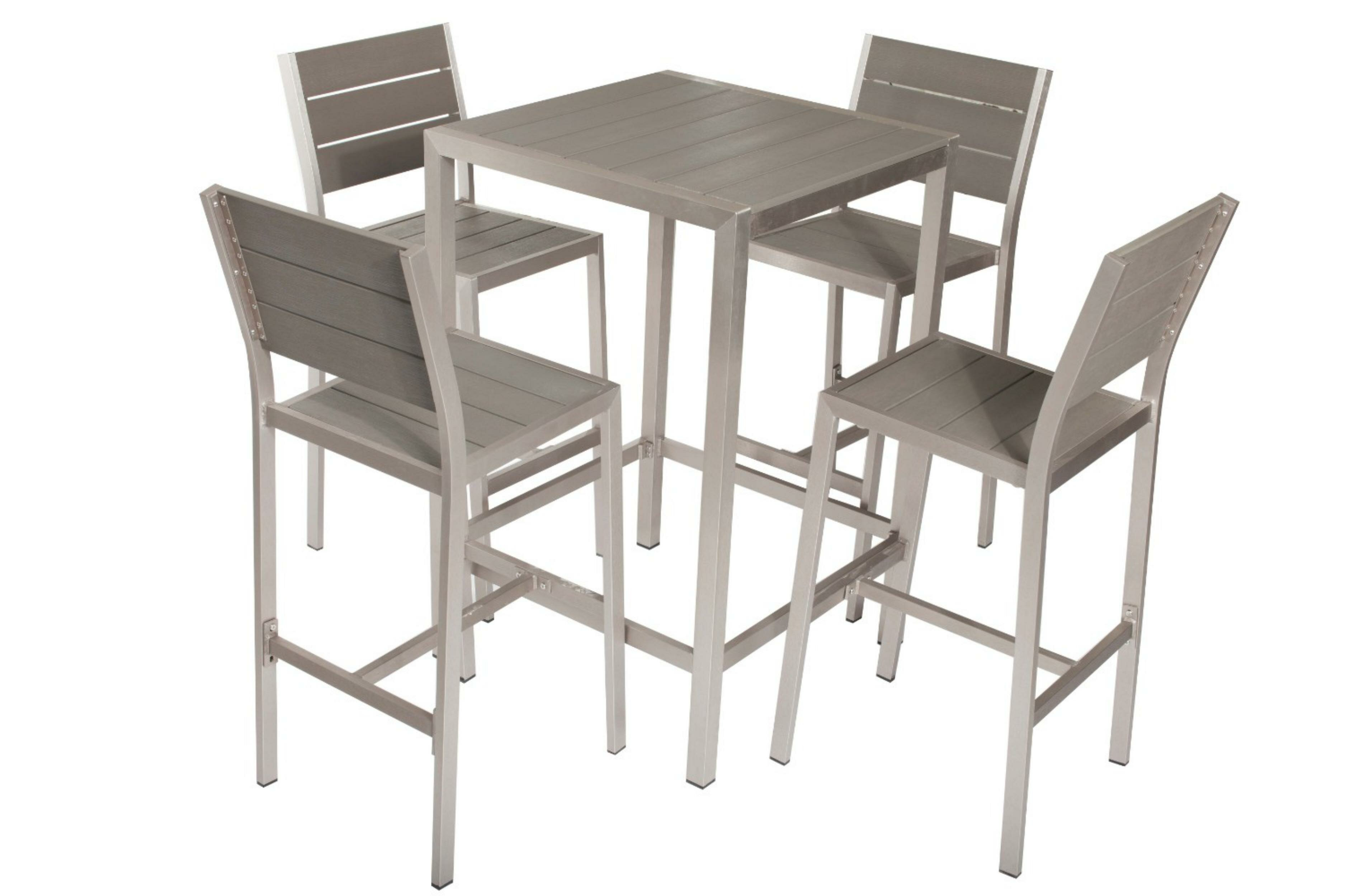 Baird Chicly Classy Anodized Aluminum 5 Piece Dining Set throughout proportions 3750 X 2500