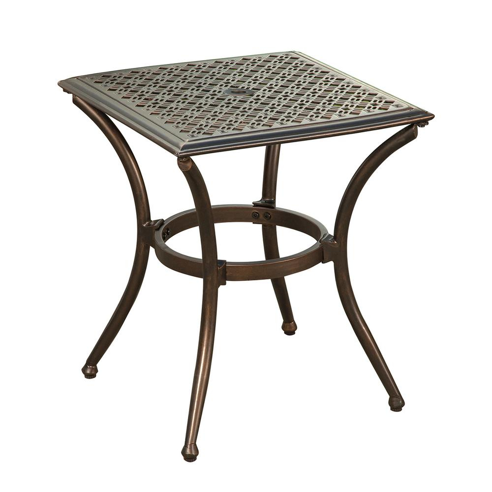 Bali Bronze Metal Outdoor Side Table With Feet Glides in size 1000 X 1000