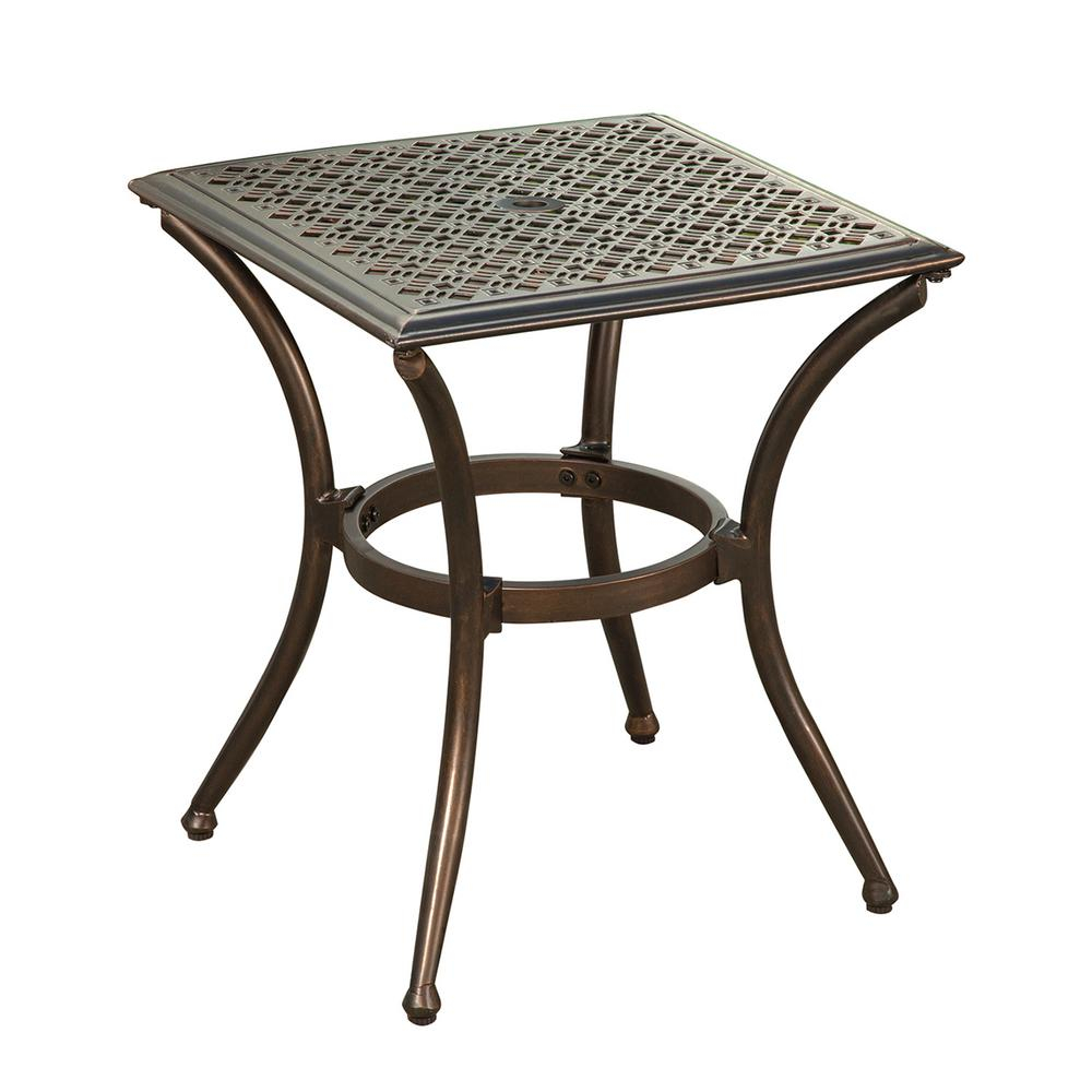 Bali Bronze Metal Outdoor Side Table With Feet Glides within dimensions 1000 X 1000