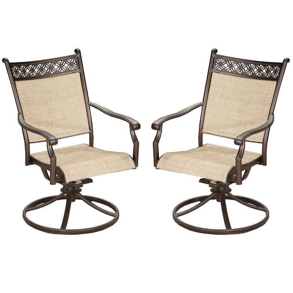 Bali Sling Aluminum Metal Outdoorindoor Pair Of Bronze Black Swivel Rockers For Dining Balcony Porch Or Deck in sizing 1000 X 1000