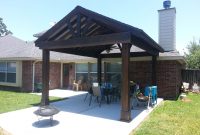 Beautiful Free Standing Stained Wood Gable Patio Cover throughout measurements 3264 X 2448