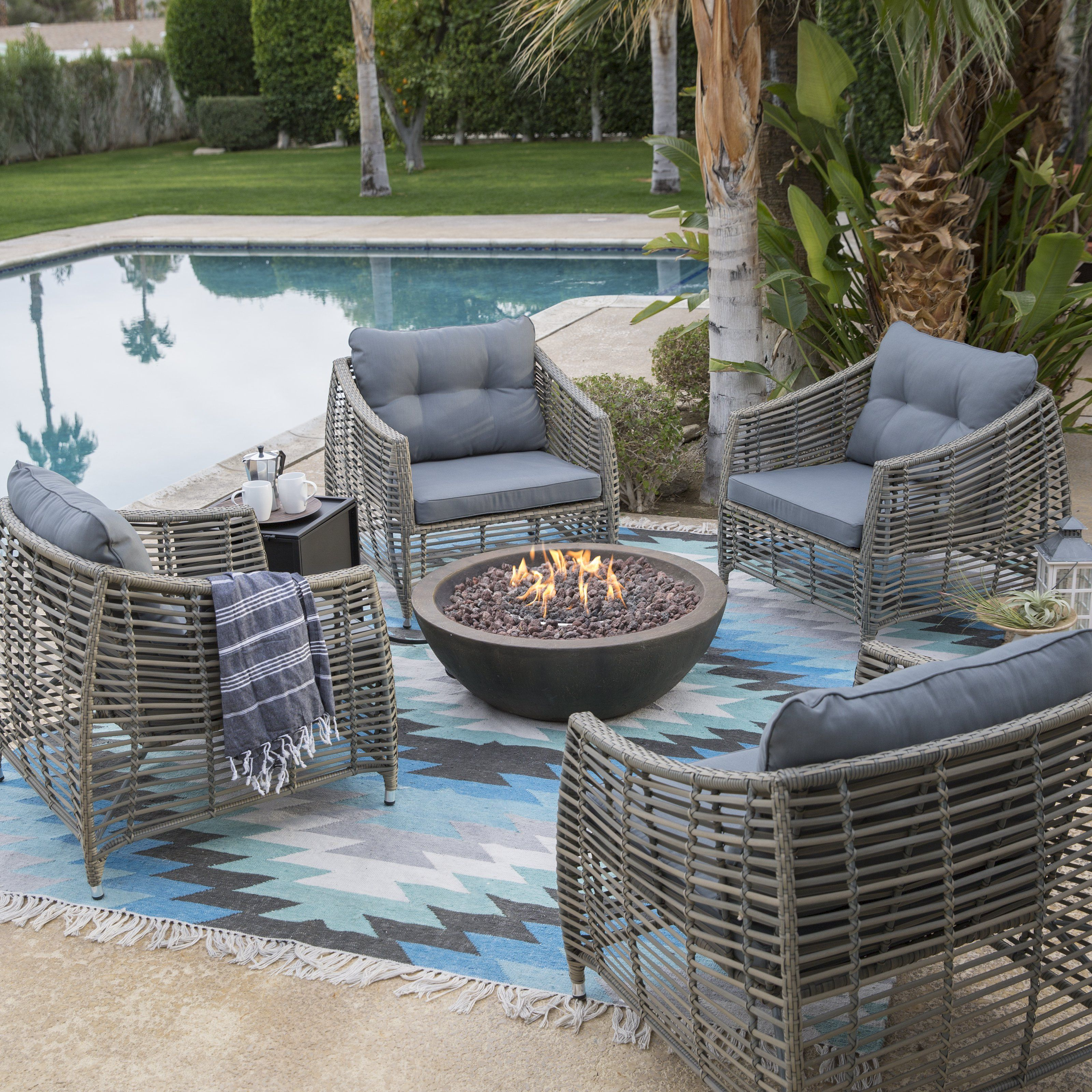 Belham Living Kambree Chat Set With Tucson Fire Pit From inside proportions 3200 X 3200